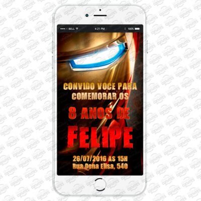 Convite Virtual Homem de Ferro