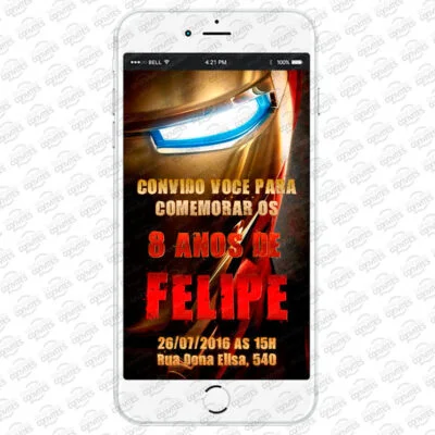 Convite Virtual Homem de Ferro