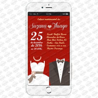 Convite Virtual de Casamento Traje dos Noivos