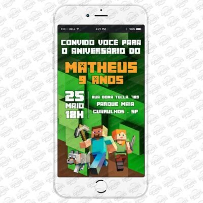Convite Virtual Minecraft