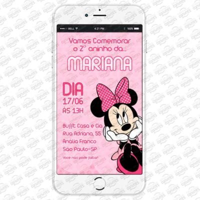 Convite Virtual Minie Rosa