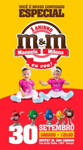 Convite Virtual para WhatsApp Manuela e Milena