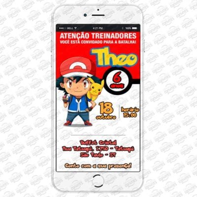 Convite Virtual do Pokemon