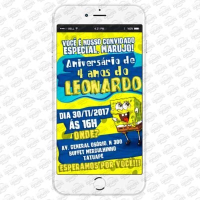 Convite Virtual Bob Esponja