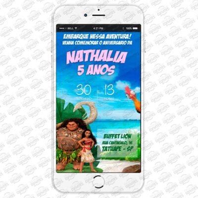 Convite Virtual Moana Aventura
