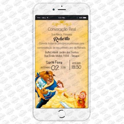 Convite Virtual A Bela e a Fera
