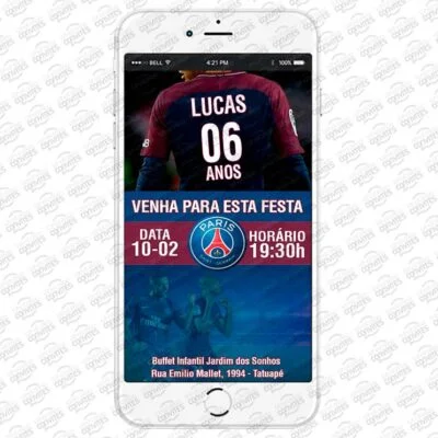 Convite Virtual PSG Paris Saint Germain