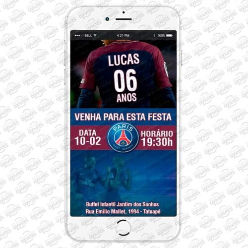 Convite Virtual PSG Paris Saint Germain