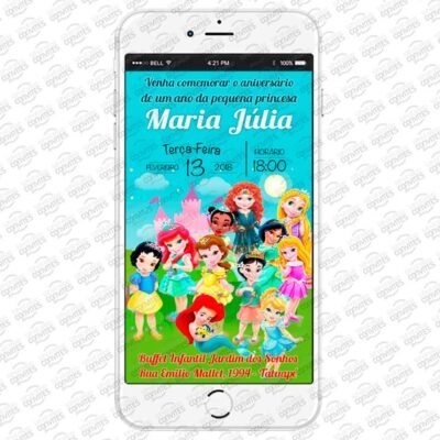 Convite Virtual Princesas Disney