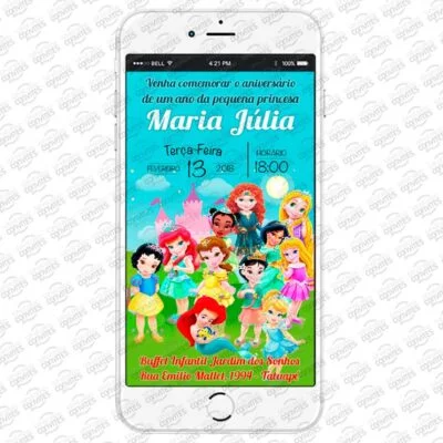 Convite Virtual Princesas Disney