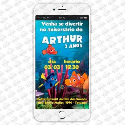 Convite Virtual Procurando Nemo