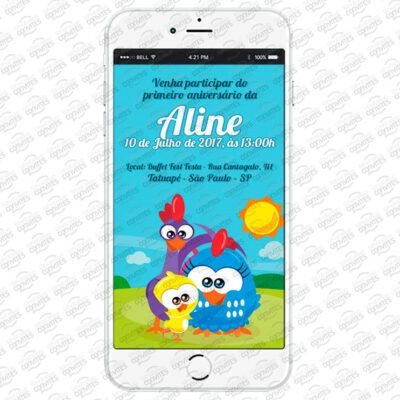 Convite Digital Galinha Pintadinha Baby