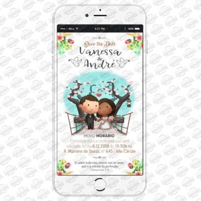 Convite Virtual com Avatar para Casamento