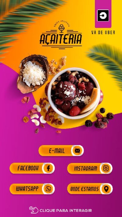 Convite Virtual Interativo Açaiteria Em PDF