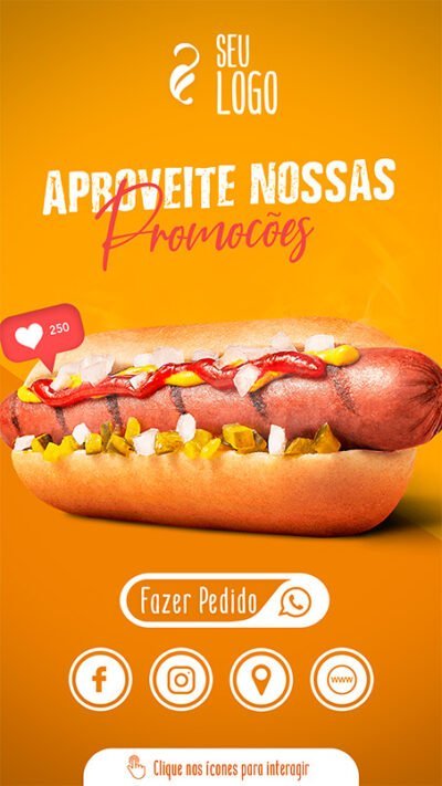 Convite Virtual Interativo Cachorro Quente Em PDF