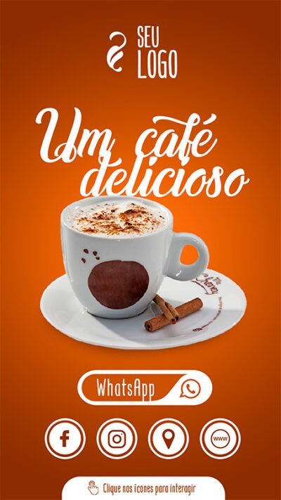 Convite Virtual Interativo Café Em PDF