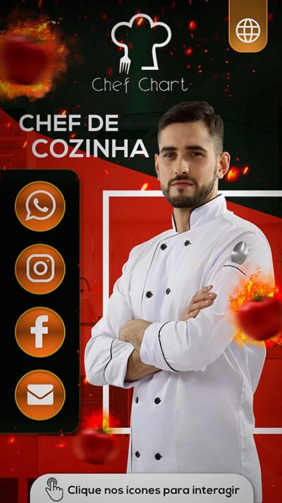 Convite Virtual Interativo Chefe de Cozinha Em PDF