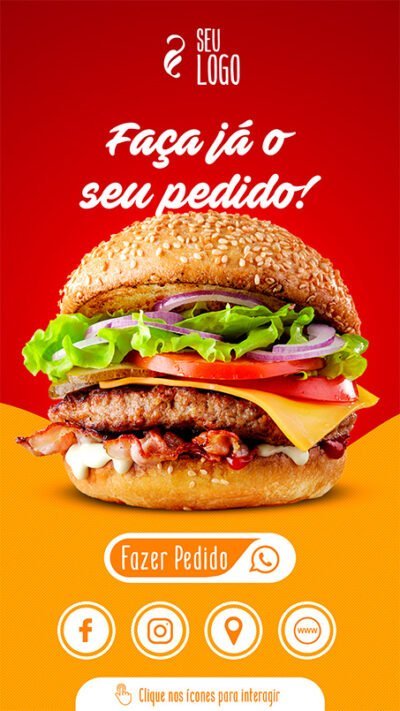 Convite Virtual Interativo Hambuergueria 2 Em PDF