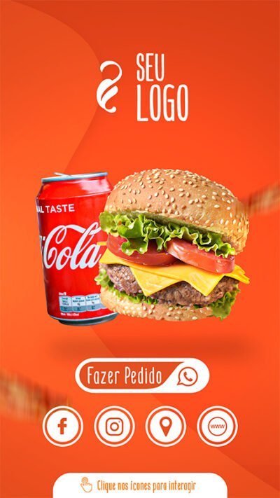 Convite Virtual Interativo Hambuergueria 3 Em PDF