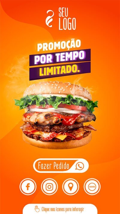 Convite Virtual Interativo Hambuergueria 4 Em PDF