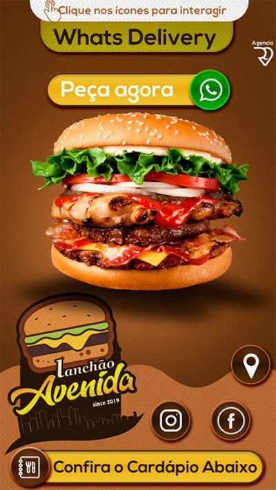 Convite Virtual Interativo Lanches Em PDF